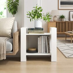 Elegant White Wooden Book Cabinet and Room Divider