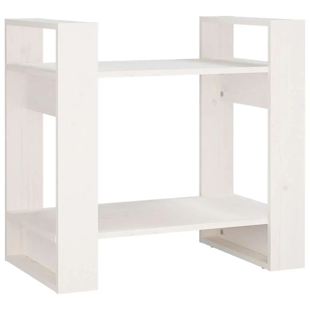 Wooden Book Cabinet Room Divider White Solid Pine Storage Shelving Unit 60 x 35 x 57 cm