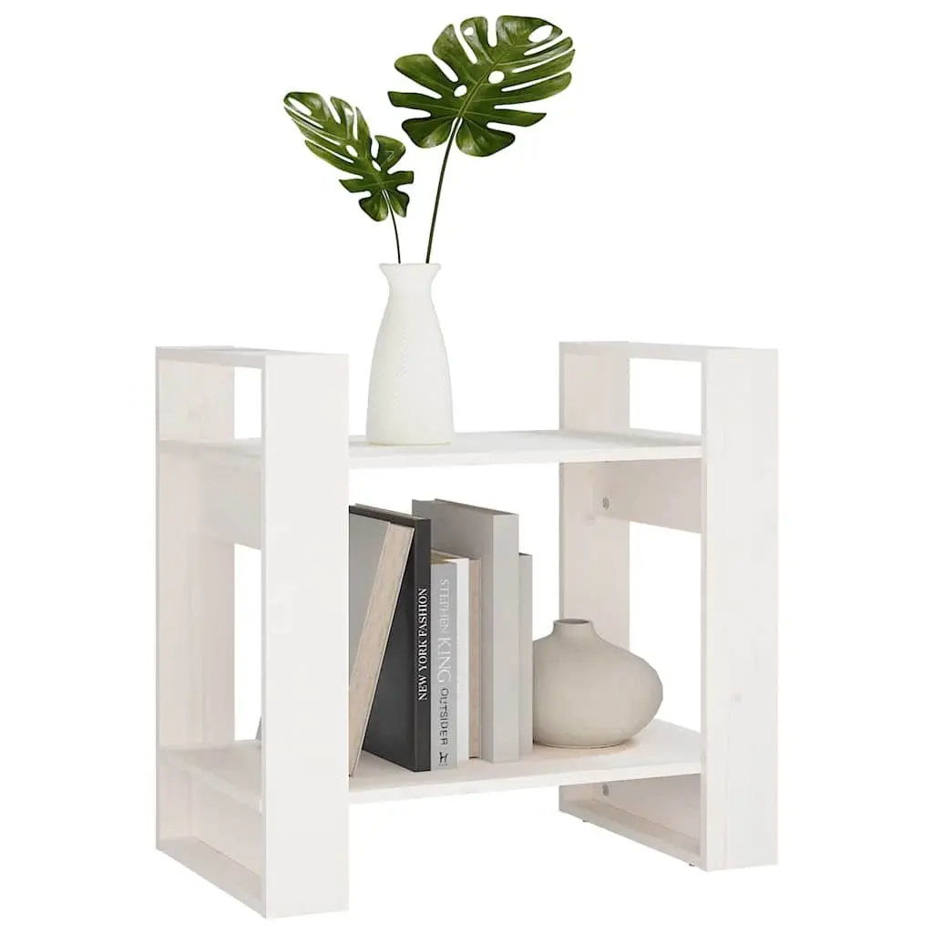 Wooden Book Cabinet Room Divider White Solid Pine Storage Shelving Unit 60 x 35 x 57 cm
