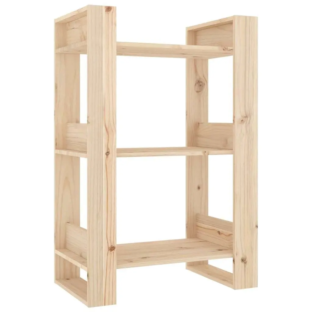 Solid Wood Pine Book Cabinet Room Divider 60x35x91cm Brown Shelving Storage