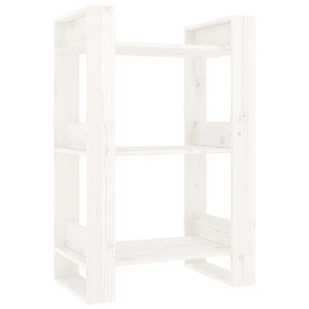 Book Cabinet Room Divider White Solid Pine Wood Shelving Storage Organiser