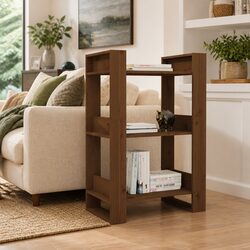 Rustic Solid Wood Book Cabinet and Room Divider