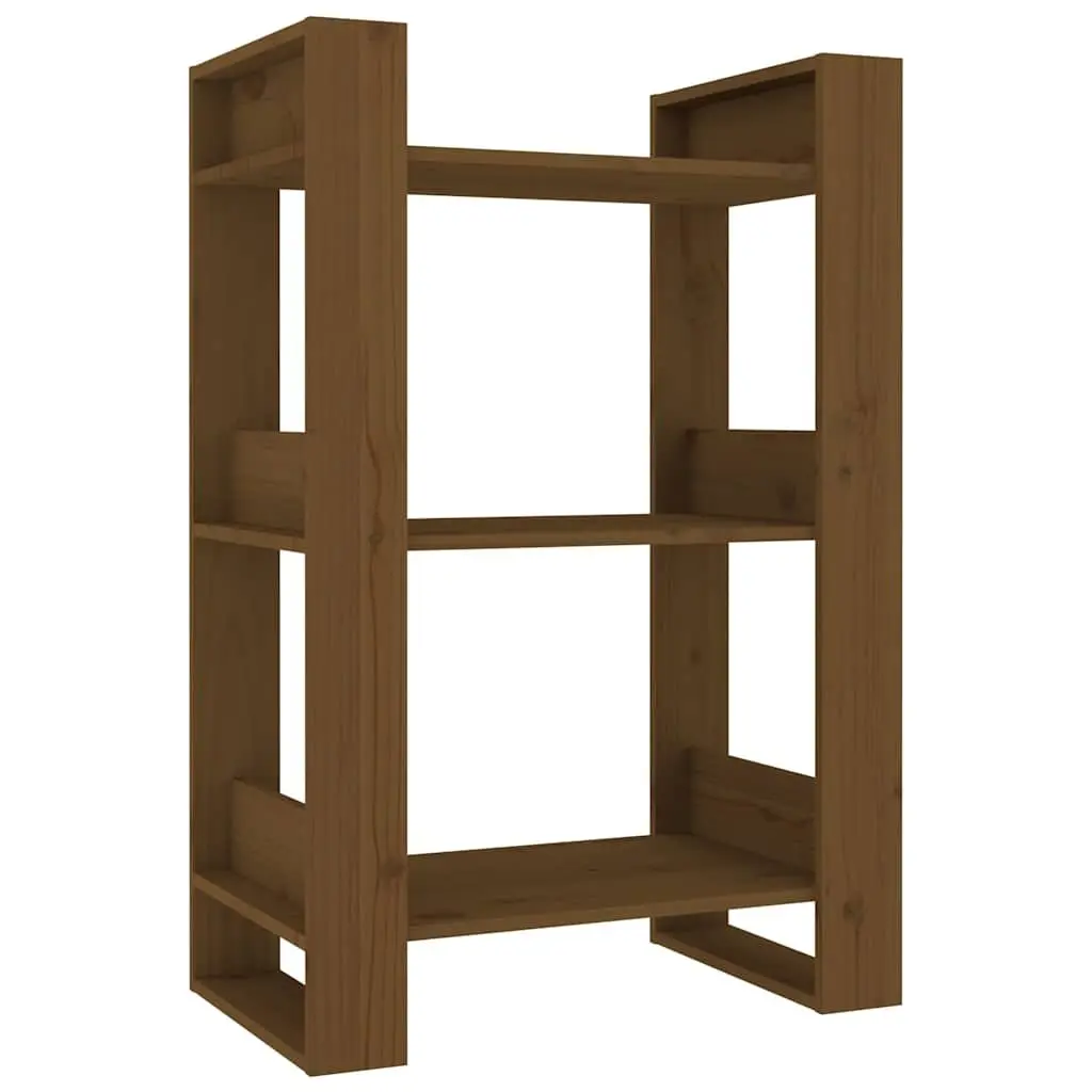 Solid Wood Book Cabinet Room Divider Open Shelving Storage Brown 60x35x91 cm