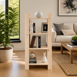 Warm Solid Wood Book Cabinet Room Divider 60x35x125cm