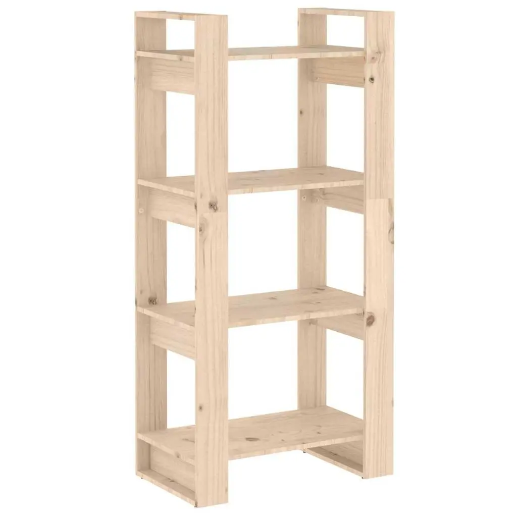 Solid Wood Book Cabinet Room Divider 60x35x125cm Brown Pine Bookshelf Storage