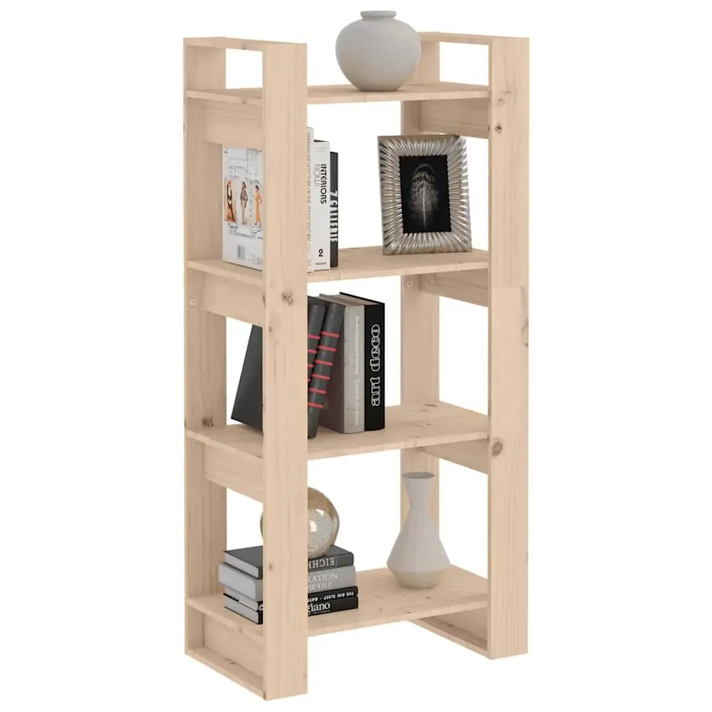 Solid Wood Book Cabinet Room Divider 60x35x125cm Brown Pine Bookshelf Storage