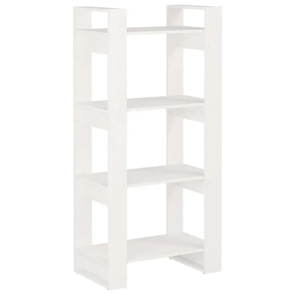 Solid Wood Book Cabinet Room Divider White 60x35x125cm Bookshelf Storage
