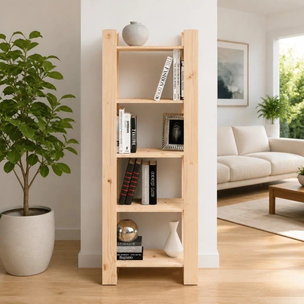 Solid Wood Book Cabinet Room Divider Shelving Unit Brown 60x35x160cm Pine Wood