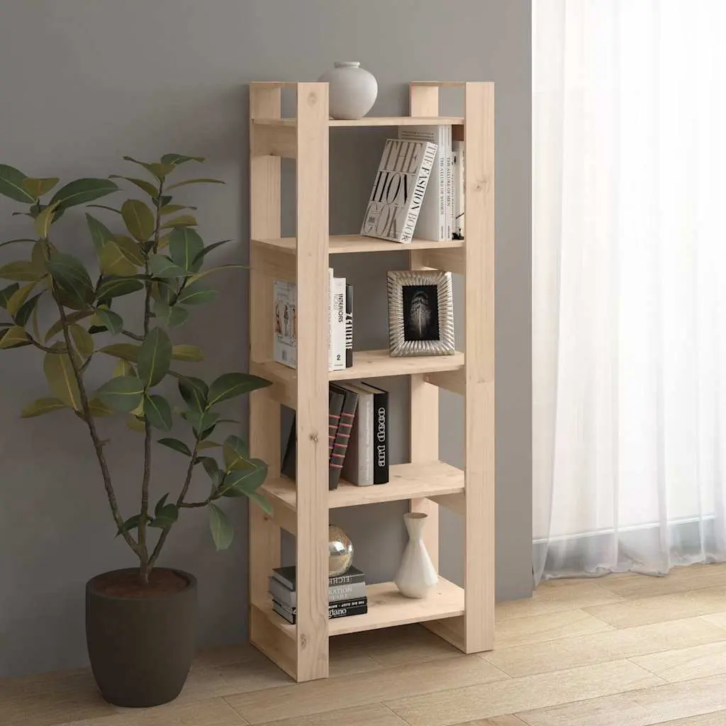 Solid Wood Book Cabinet Room Divider Shelving Unit Brown 60x35x160cm Pine Wood