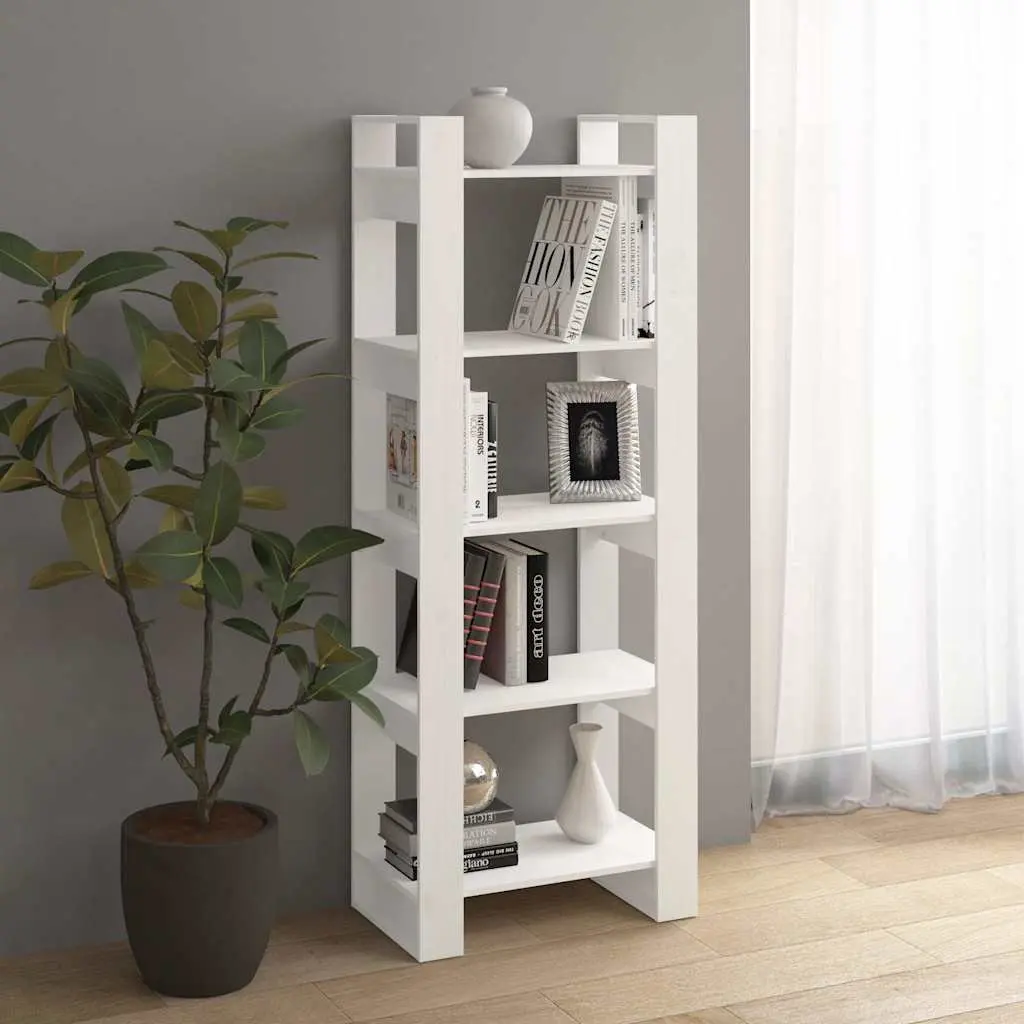 Book Cabinet Room Divider White 60x35x160 cm Solid Pine Wood