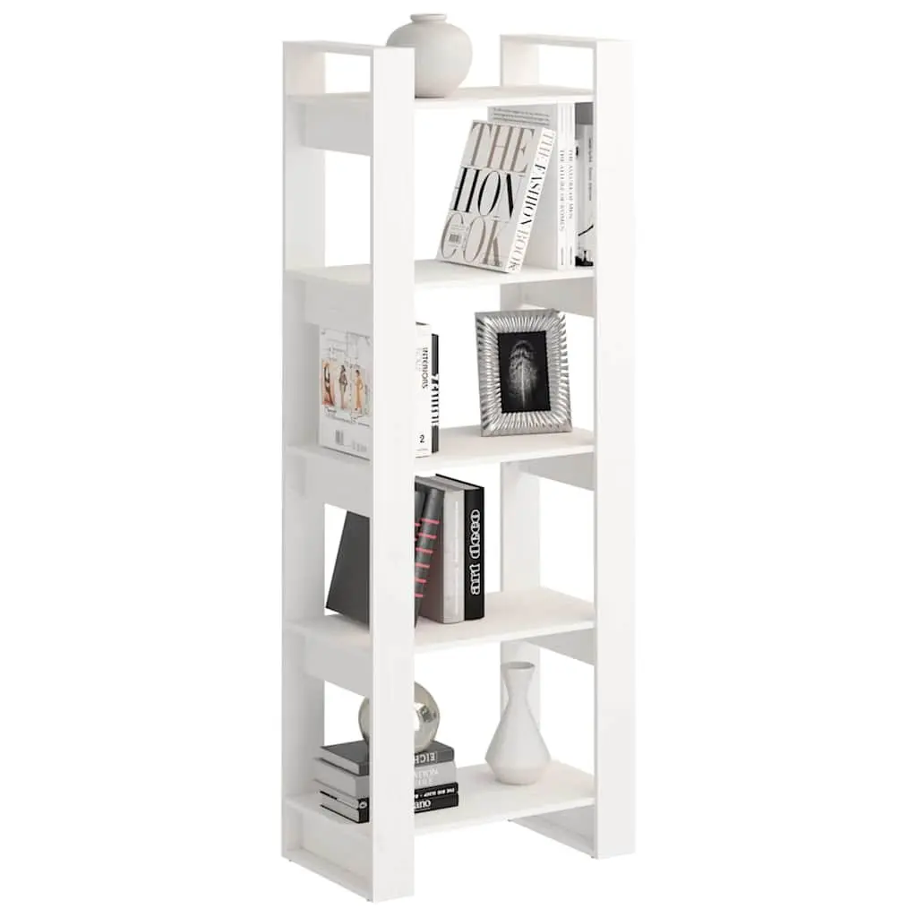 Book Cabinet Room Divider White 60x35x160 cm Solid Pine Wood