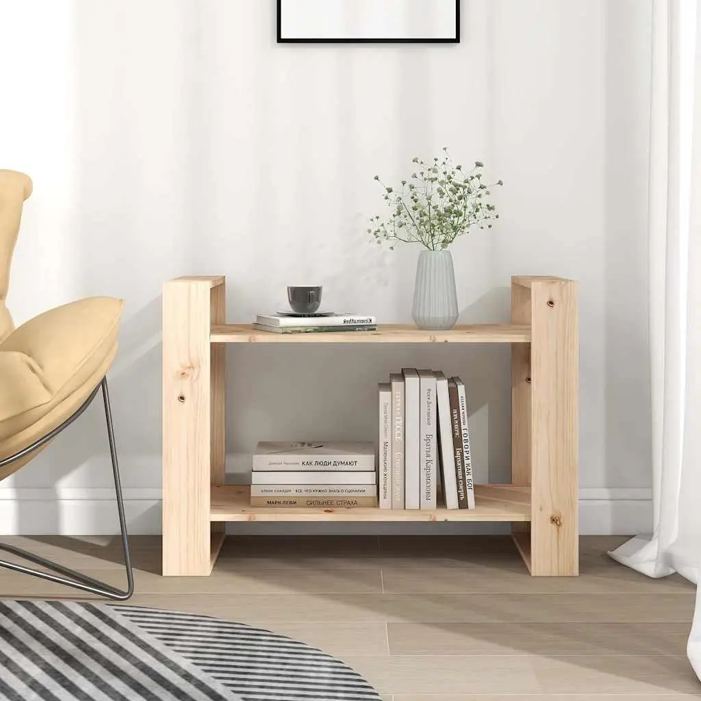 Book Cabinet Room Divider Rustic 80x35x56.5cm Solid Pine Wood Bookshelf Storage Shelves