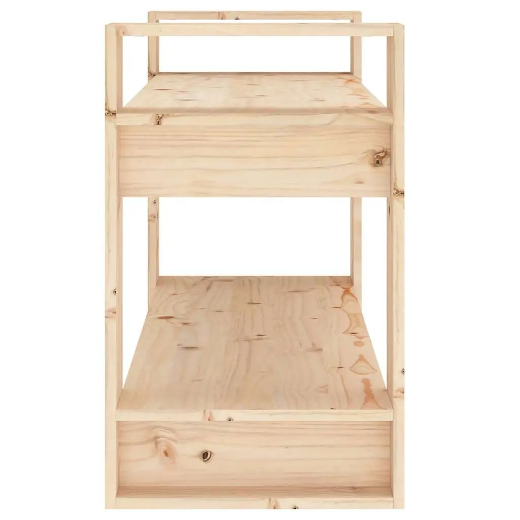 Book Cabinet Room Divider Rustic 80x35x56.5cm Solid Pine Wood Bookshelf Storage Shelves