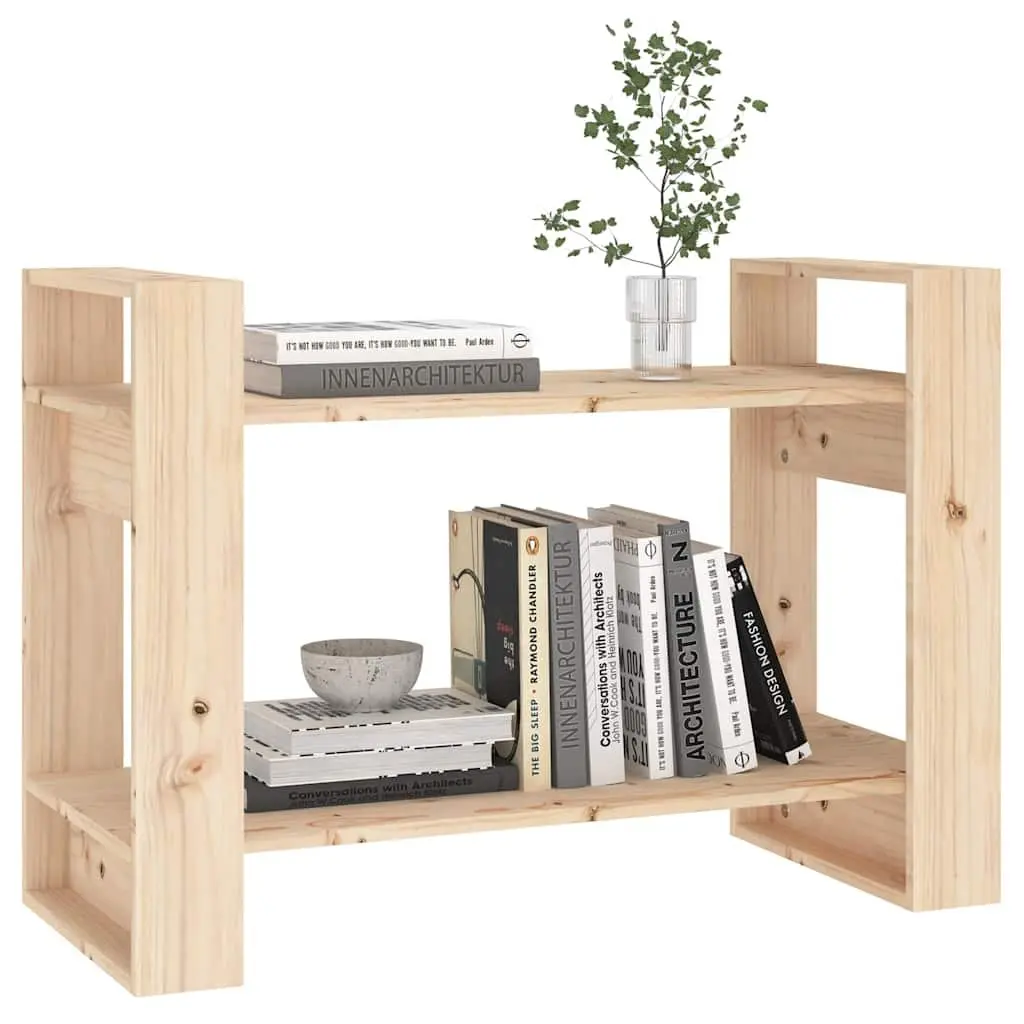 Book Cabinet Room Divider Rustic 80x35x56.5cm Solid Pine Wood Bookshelf Storage Shelves
