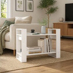 White Wooden Book Cabinet Room Divider – Solid Pine Unit