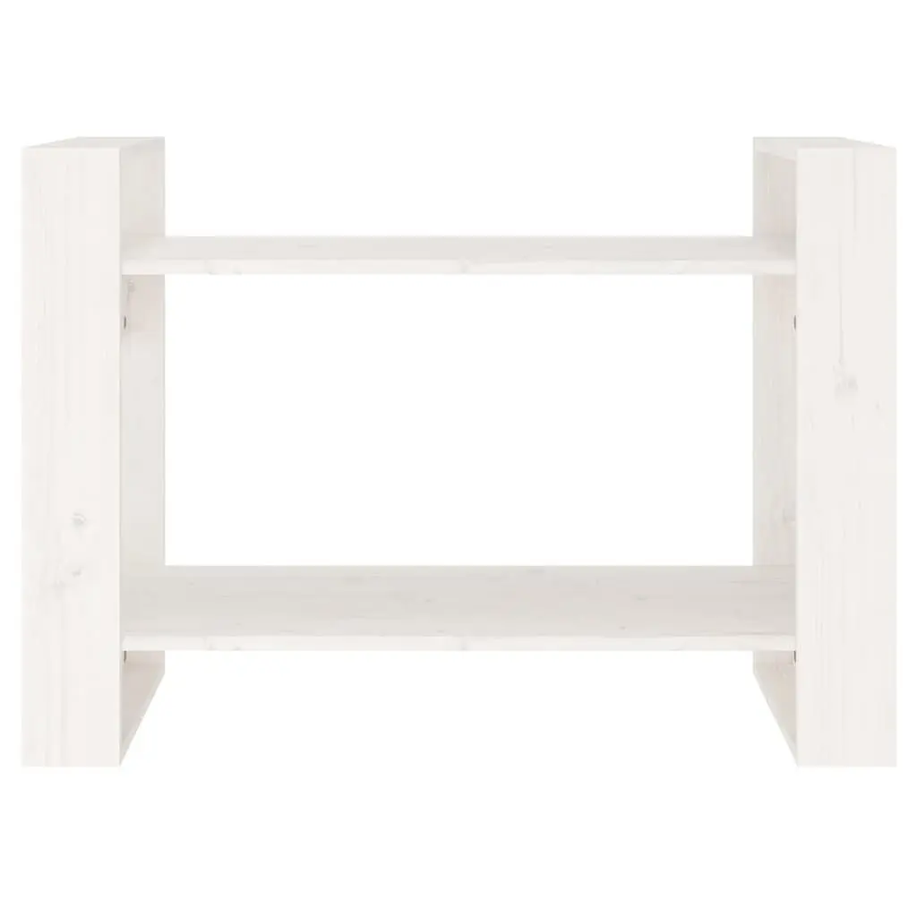 White Wooden Book Cabinet Room Divider 80x35x56.5 cm Solid Pine Shelving Unit