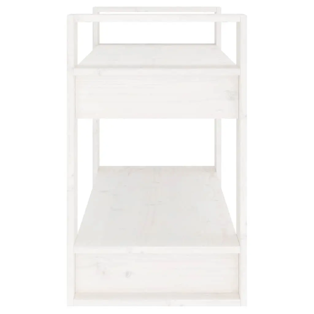 White Wooden Book Cabinet Room Divider 80x35x56.5 cm Solid Pine Shelving Unit