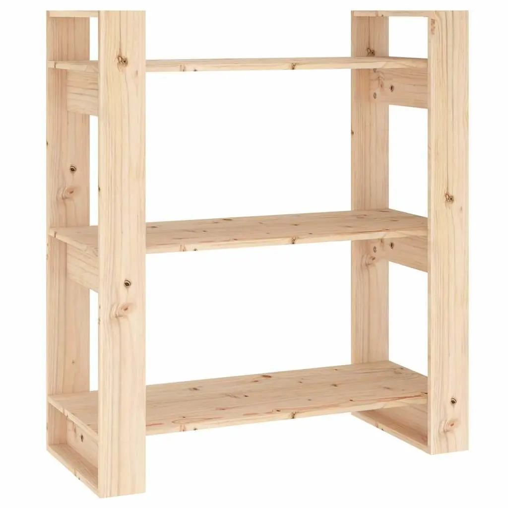 Solid Wood Pine Book Cabinet Room Divider 80x35x91cm Brown Bookshelf Storage