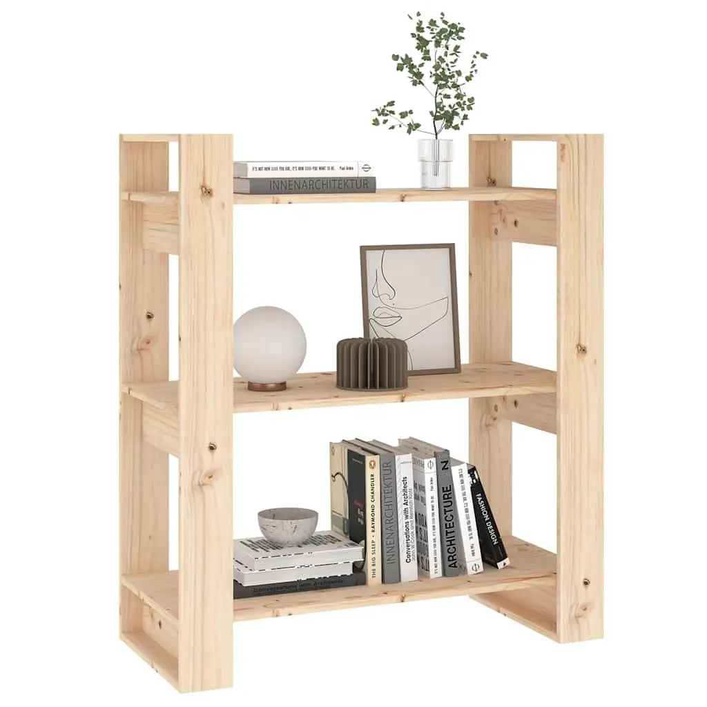 Solid Wood Pine Book Cabinet Room Divider 80x35x91cm Brown Bookshelf Storage