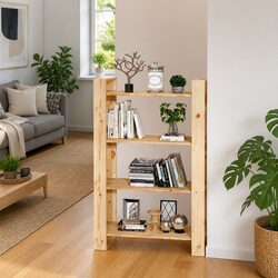 Solid Pine Wood Book Cabinet and Room Divider 80x35x125cm