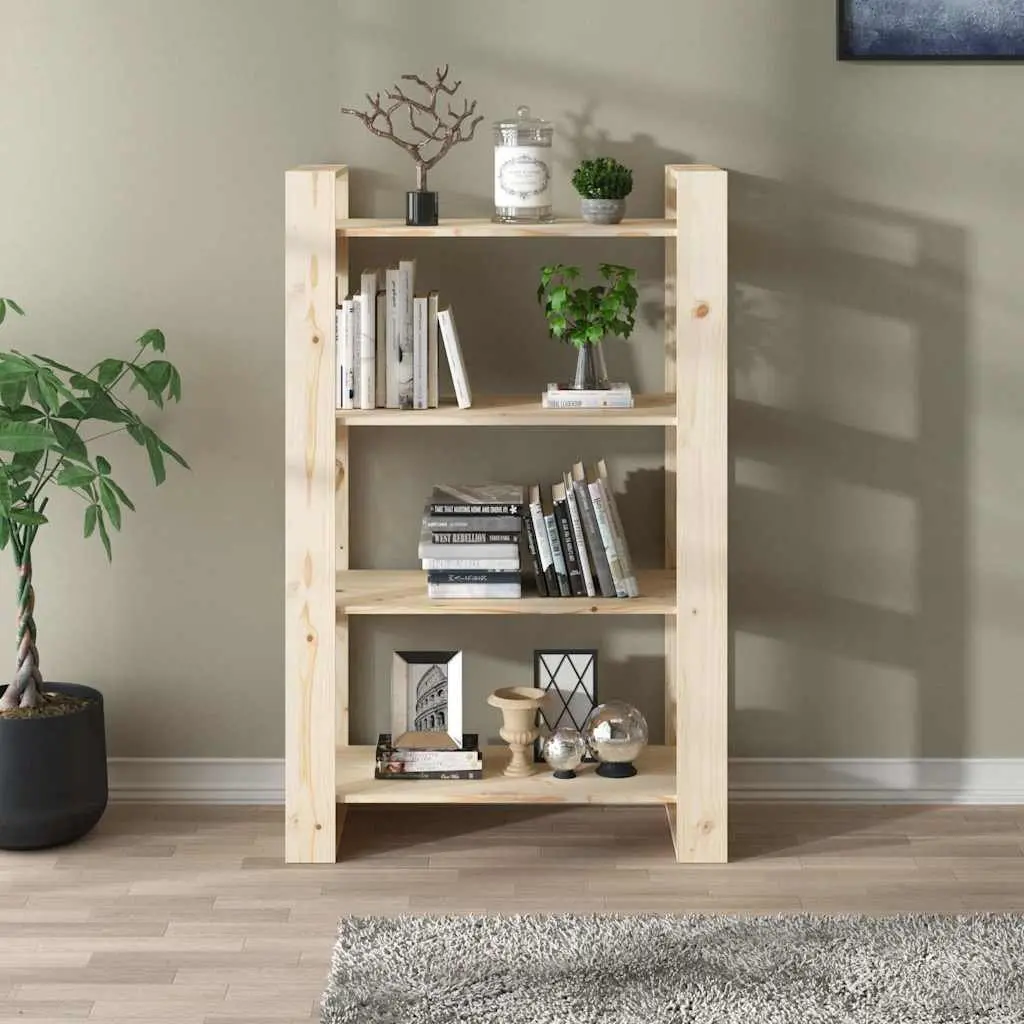 Solid Pine Wood Book Cabinet and Room Divider 80x35x125cm