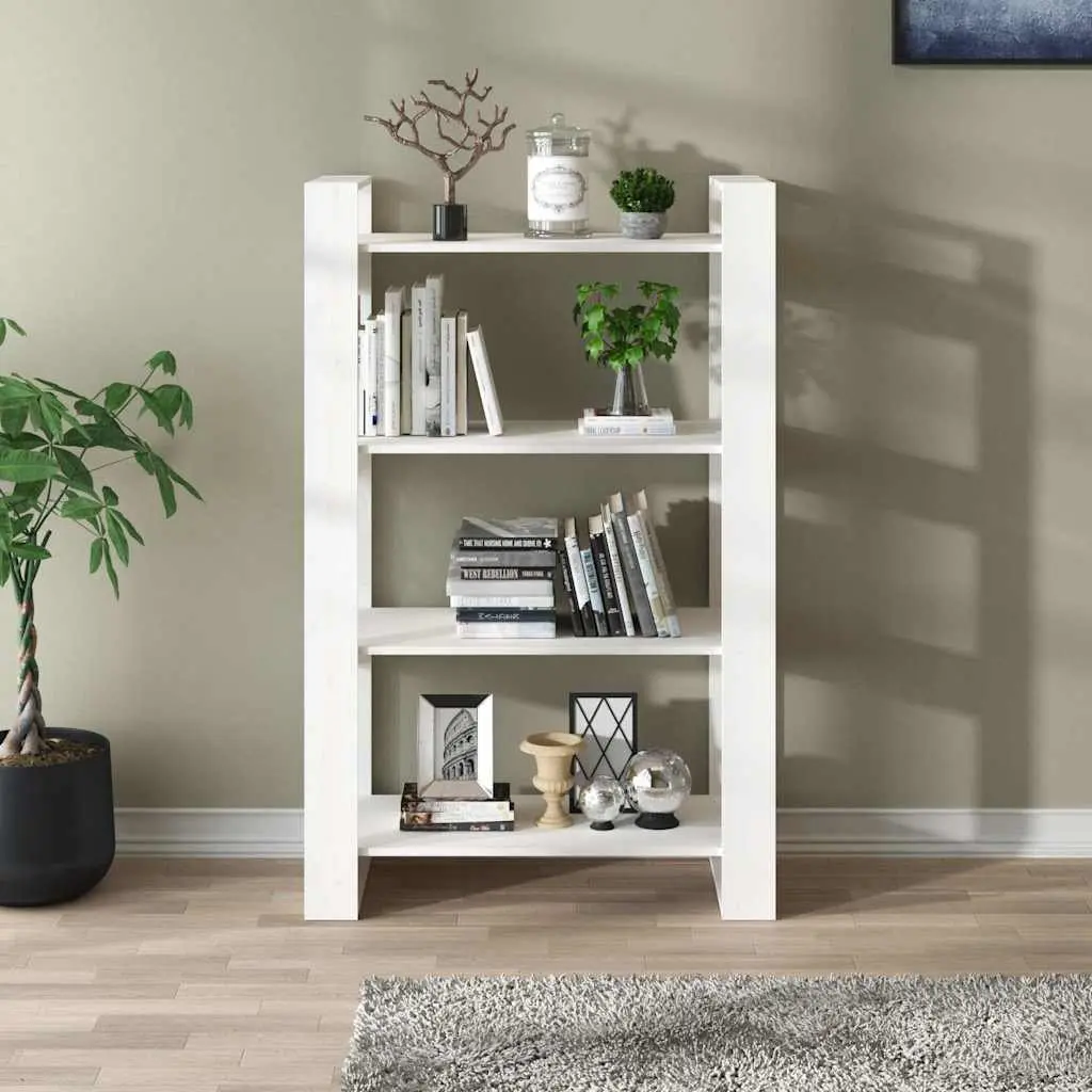 White Solid Pine Wood Book Cabinet Room Divider