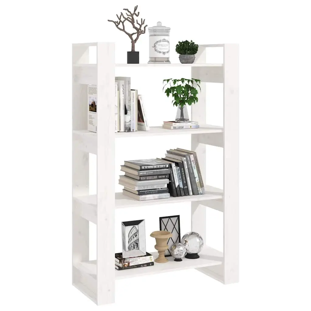 White Solid Pine Wood Book Cabinet Room Divider