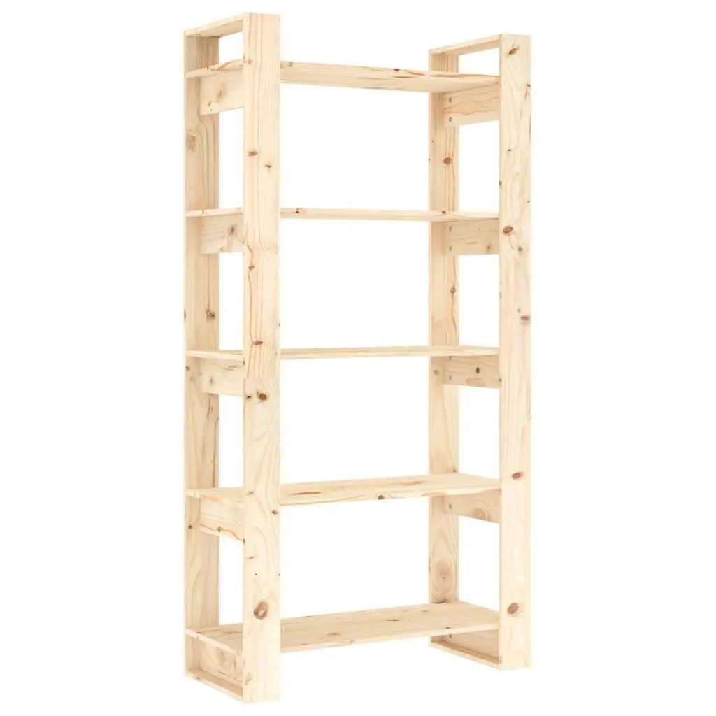 Brown Solid Wood Book Cabinet for Storage and Room Division