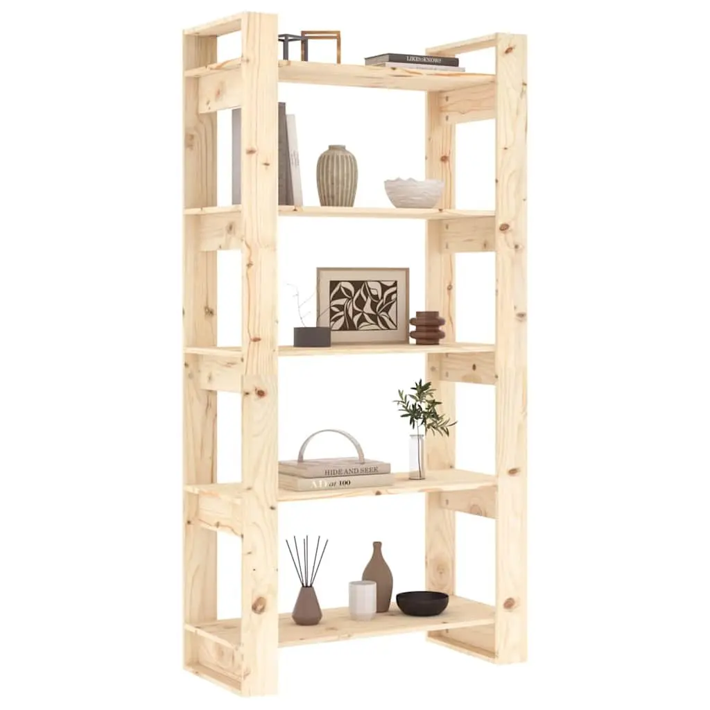 Brown Solid Wood Book Cabinet for Storage and Room Division
