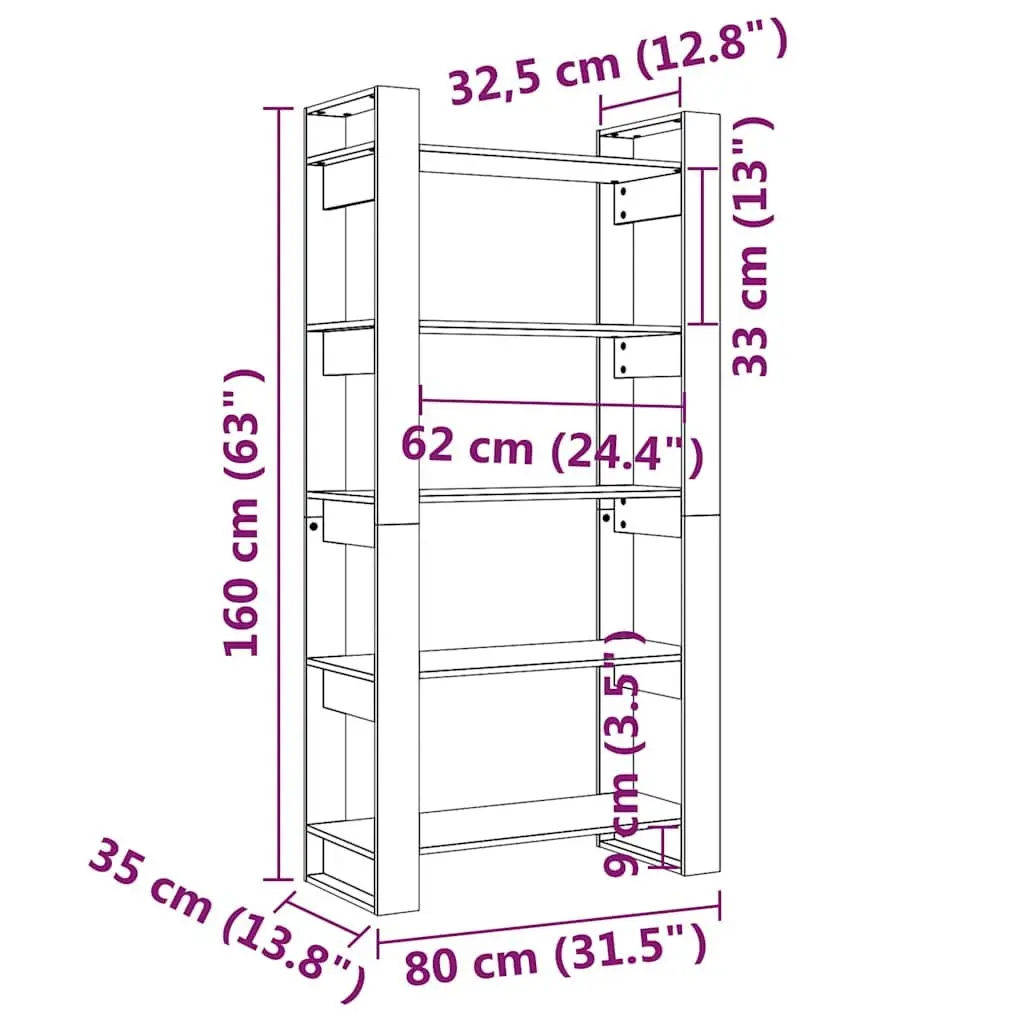 Brown Solid Wood Book Cabinet for Storage and Room Division