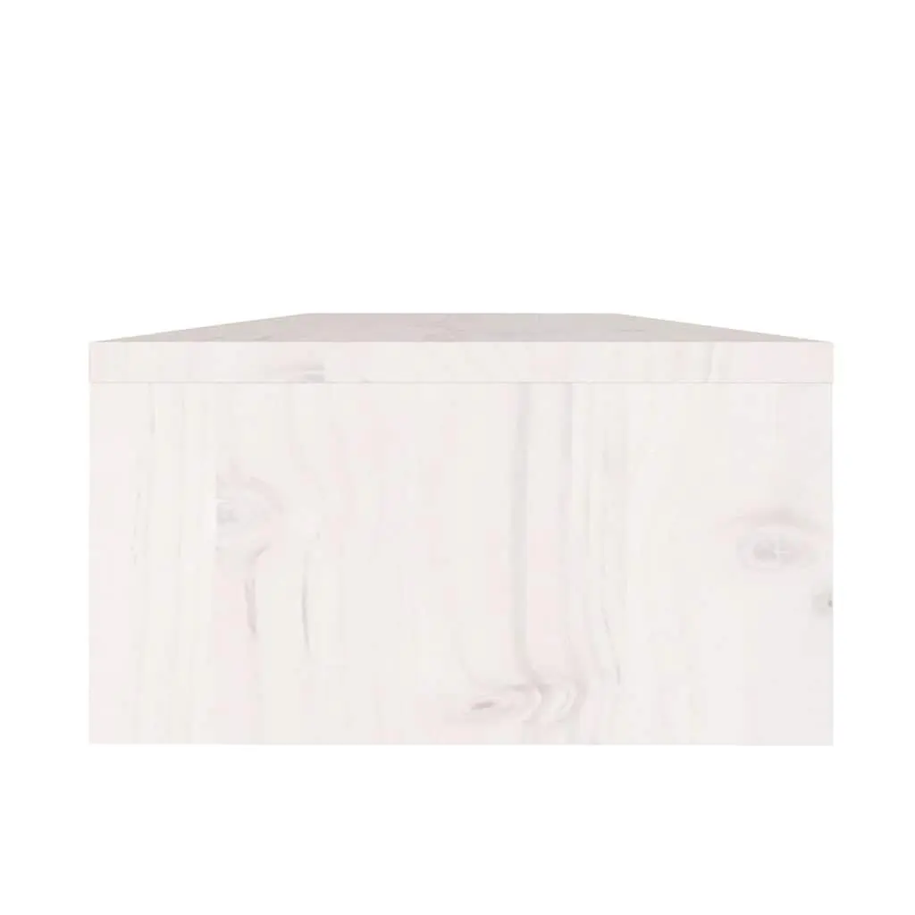 Monitor Stand White Solid Wood Pine Riser Desk Storage Shelf
