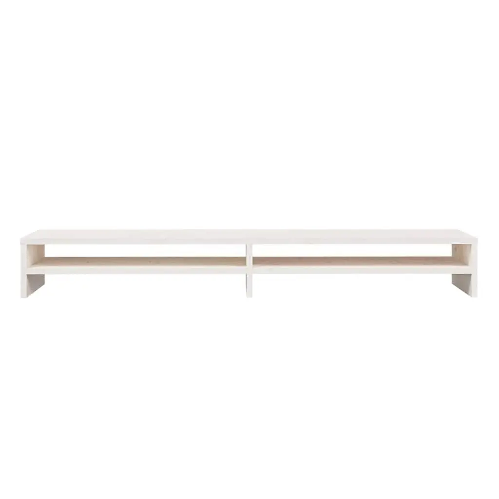 Monitor Stand White Solid Wood Pine 100x24x13cm