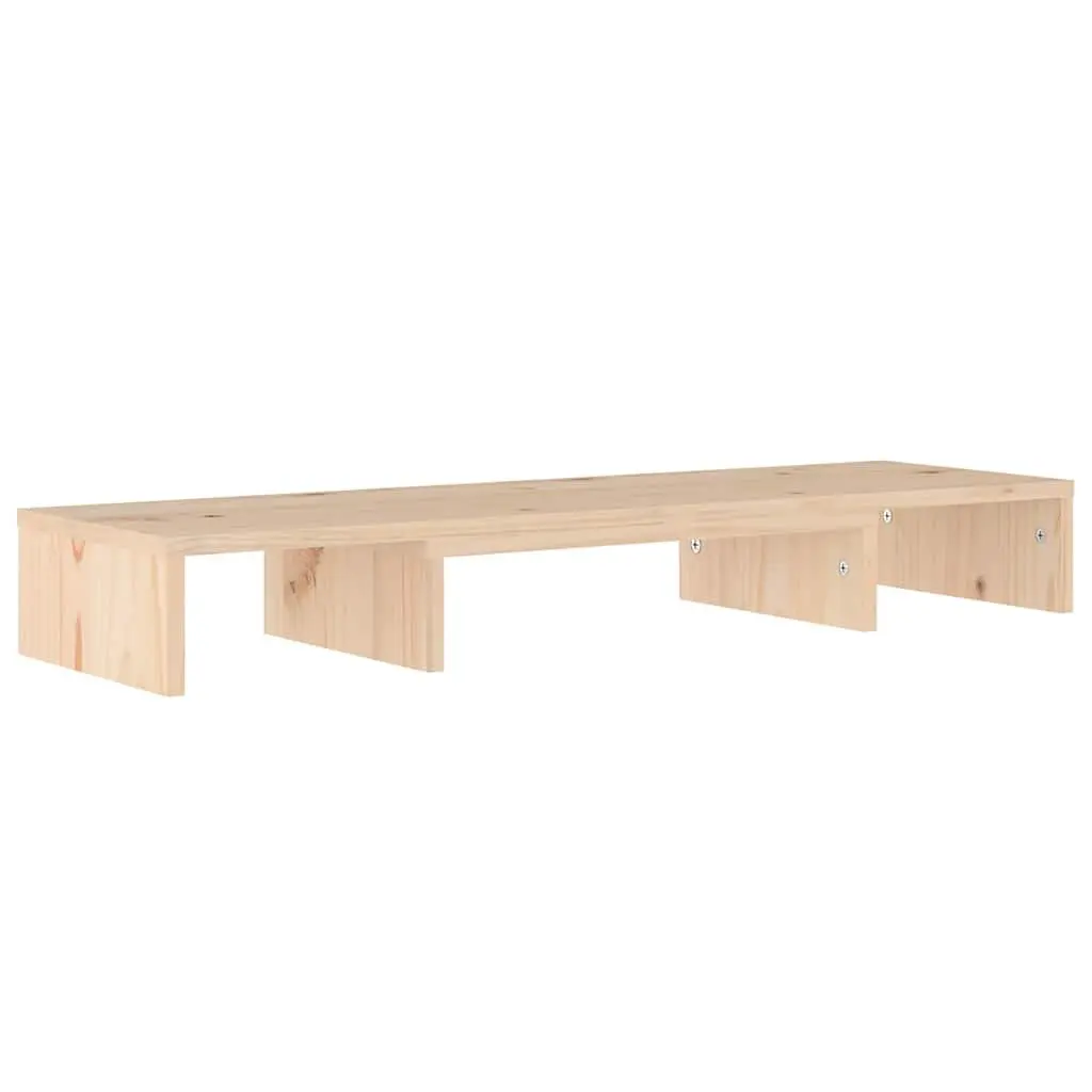 Monitor Stand Solid Wood Pine Riser Adjustable Shelves Brown 80cm