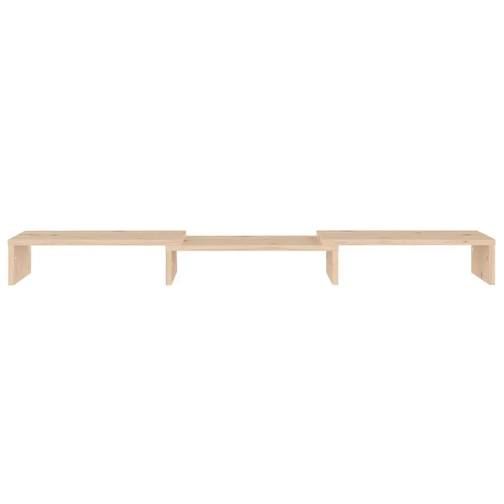 Monitor Stand Solid Wood Pine Riser Adjustable Shelves Brown 80cm