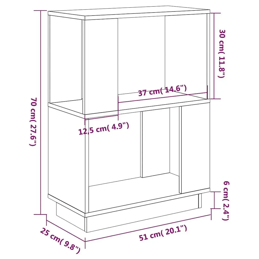 Wooden Book Cabinet Room Divider Bookshelf Storage Organizer Brown Pine 51W x 25D x 70H cm
