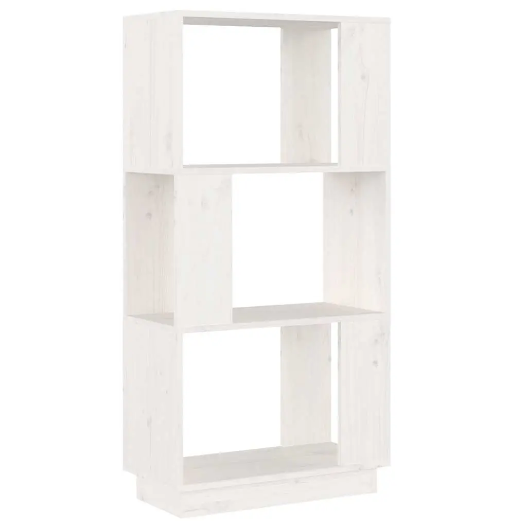 Book Cabinet Room Divider White Solid Pine Wood Shelving Storage Bookcase