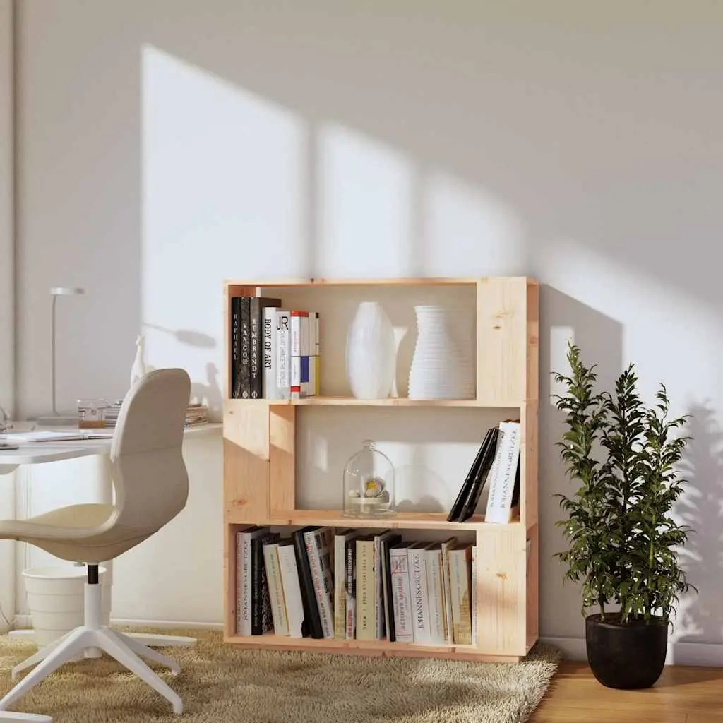 Book Cabinet Room Divider Brown 80x25x101cm Solid Pine Wood