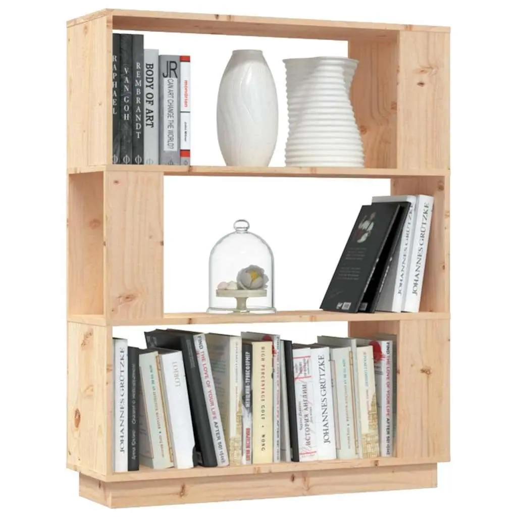 Book Cabinet Room Divider Brown 80x25x101cm Solid Pine Wood