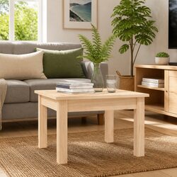 Elegant Solid Pine Wood Coffee Table 45x45x30 cm