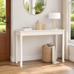 White Wooden Console Table 110x40x75 cm for Living Spaces