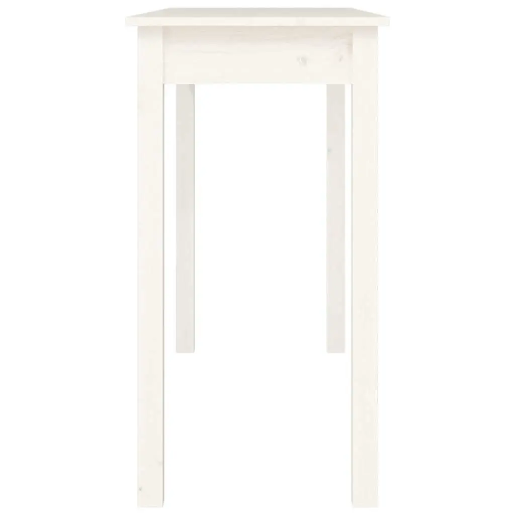White Wooden Console Table 110x40x75 cm for Living Spaces