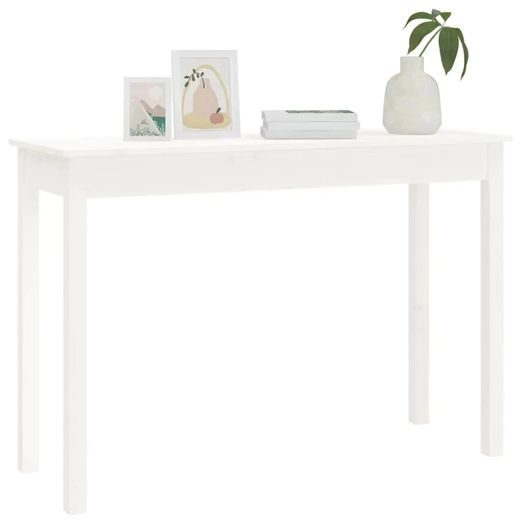 White Wooden Console Table 110x40x75 cm for Living Spaces