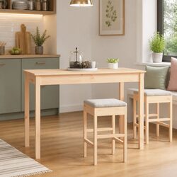 Inviting Solid Wood Pine Dining Table 110x55x75cm