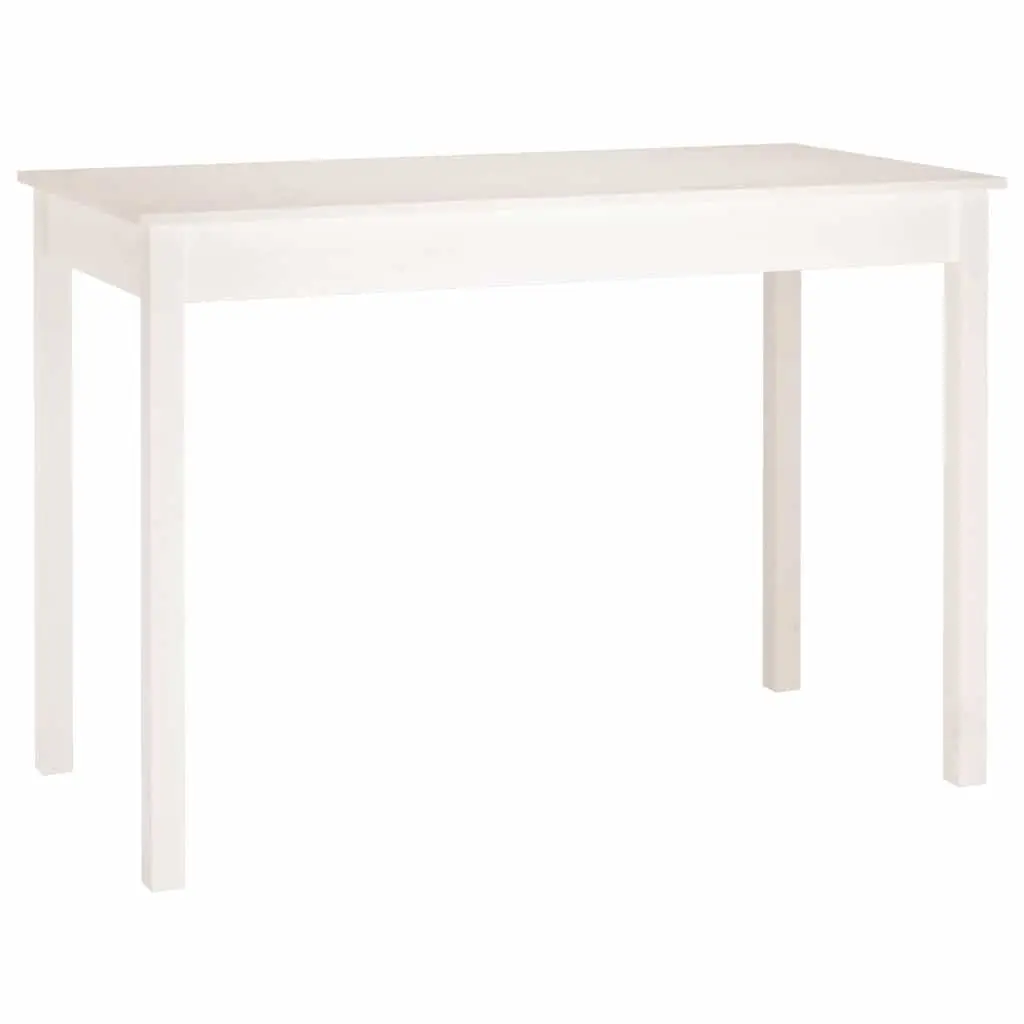 White Solid Pine Wood Dining Table 110x55x75 cm