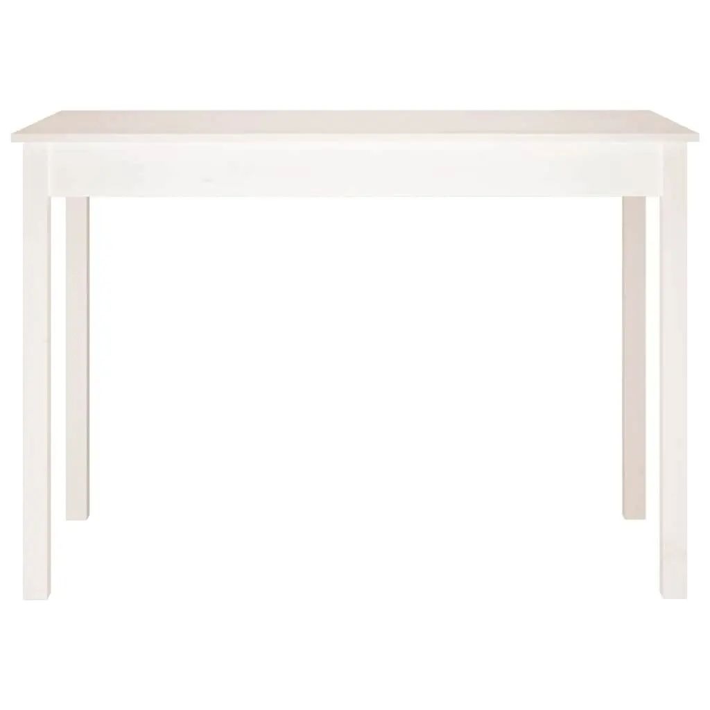 White Solid Pine Wood Dining Table 110x55x75 cm