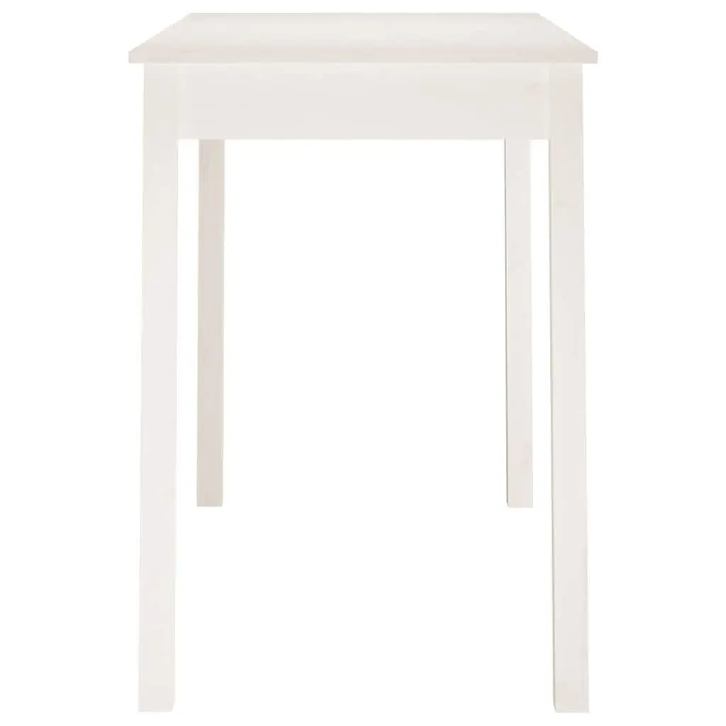 White Solid Pine Wood Dining Table 110x55x75 cm