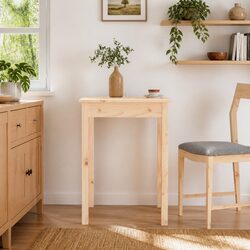 Warm Brown Solid Wood Dining Table 55x55x75 cm