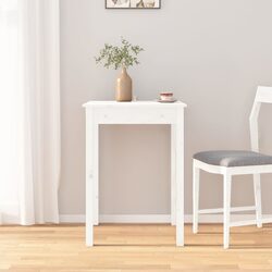 Solid Pine Wood White Dining Table 55x55x75 cm