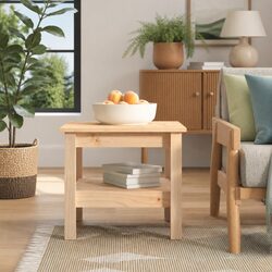 Solid Pine Wooden Coffee Table with Storage Shelf
