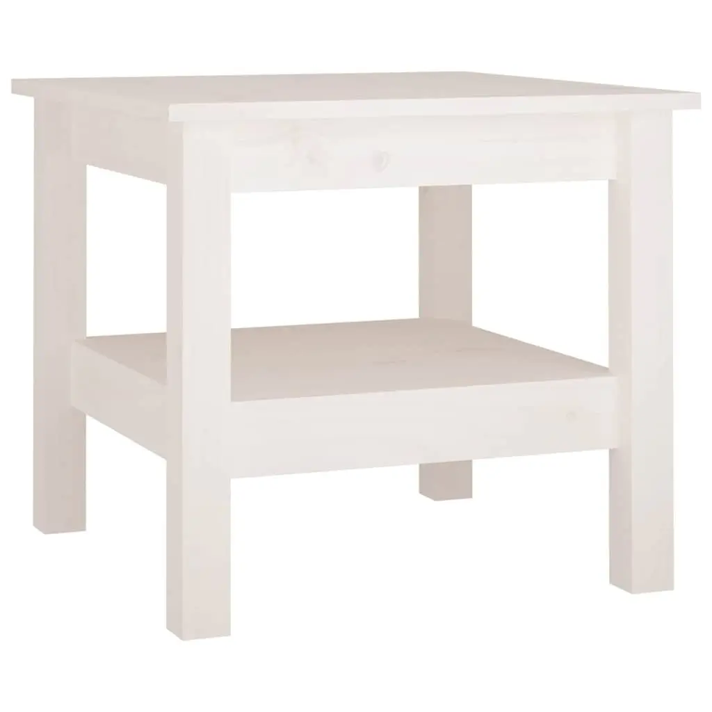 White Solid Pine Wood Coffee Table 45x45x40cm Living Room Accent Furniture